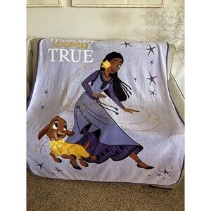 Disney Wish Throw Blanket Asha Valentino Dreams Come True Purple Fleece Throw